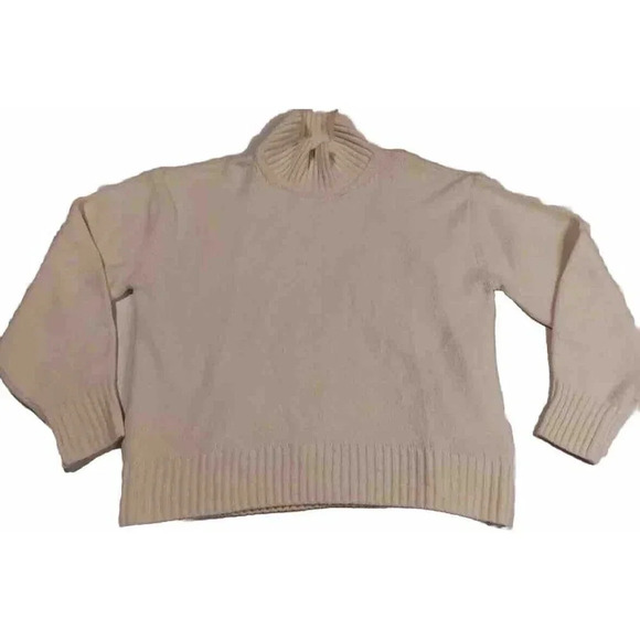 Gap Women’s Turtleneck Sweater Small Off White Cream Y2K Boho Prep - Picture 1 of 9